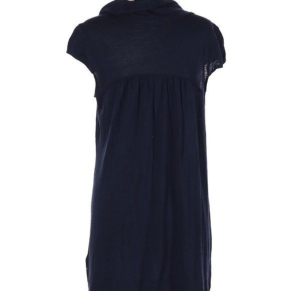 C&C California Solid Blue Short Casual Dress, L - Picture 2 of 2